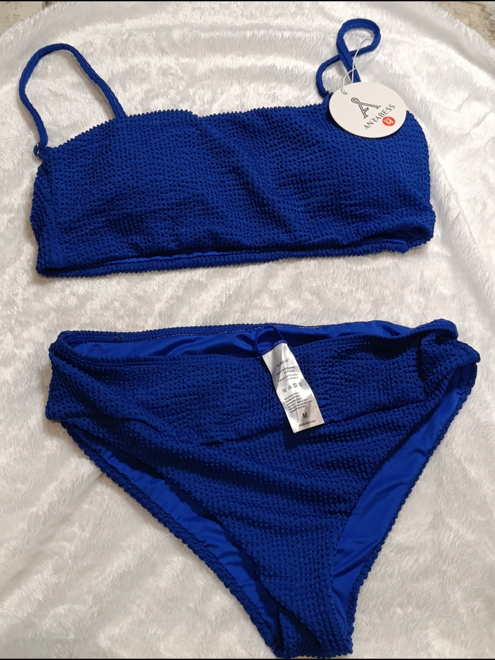 Azazie Royal Blue Textured Bikini Set